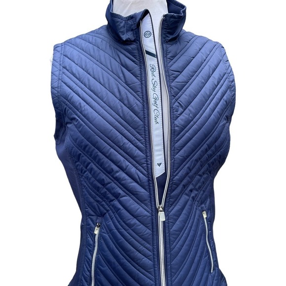 LevelWear Transition Navy Quilted Performance Zip Vest -Women's Size Medium - Picture 7 of 13